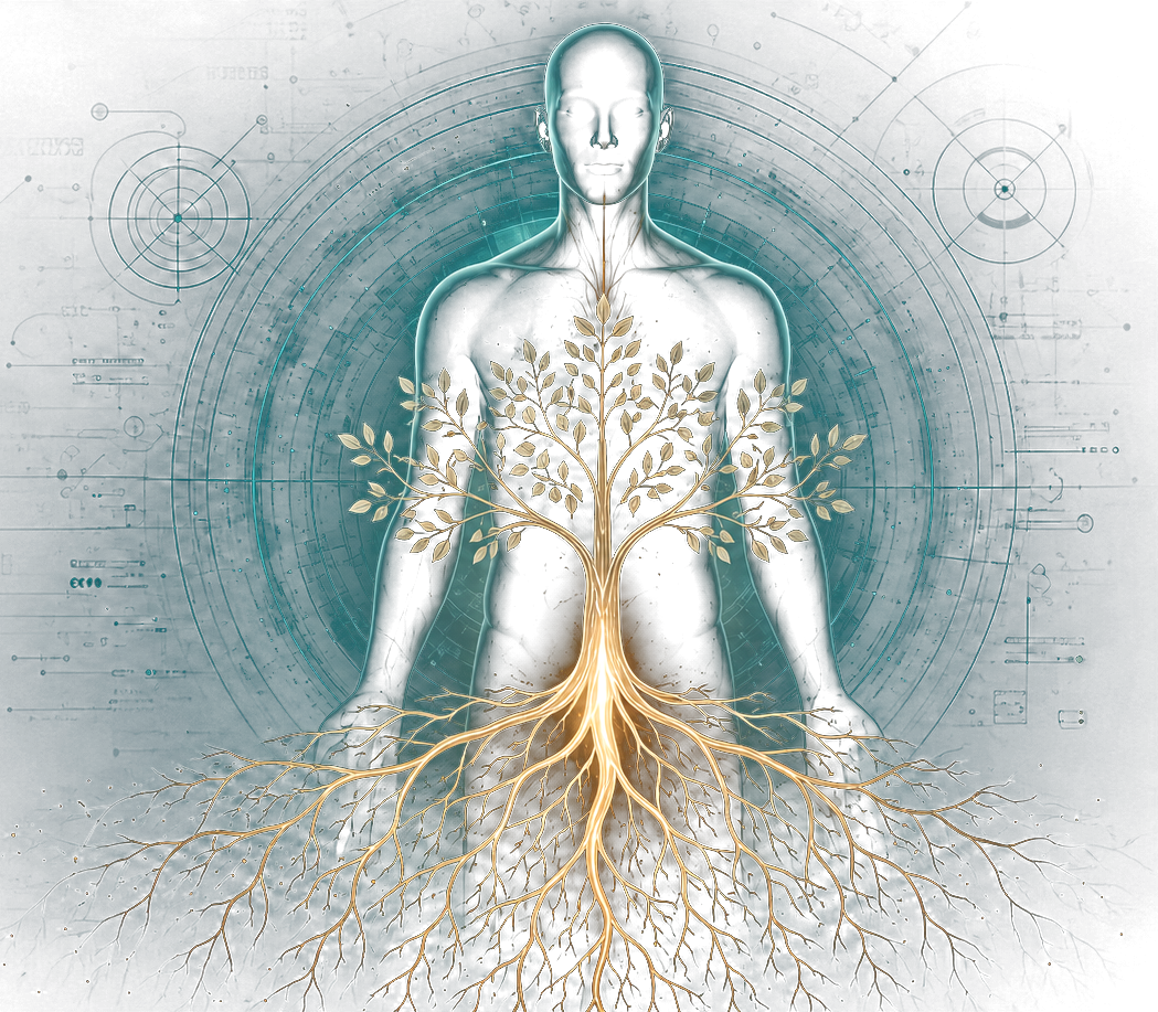 Human systems biology diagnostic illustration