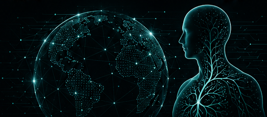 Connected globe and human systems map